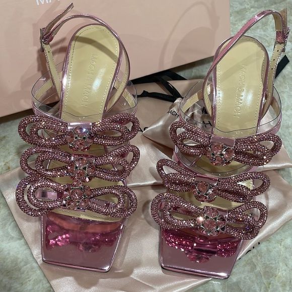 Mach & Mach Crystal Triple Bow Slingback 37.5 - Picture 9 of 12